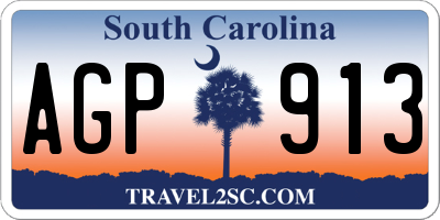 SC license plate AGP913