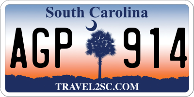 SC license plate AGP914