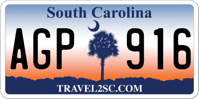 SC license plate AGP916