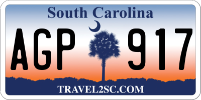 SC license plate AGP917