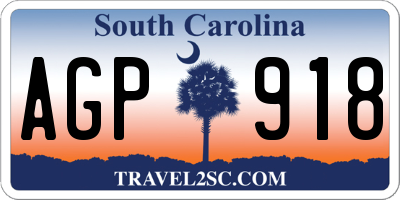 SC license plate AGP918