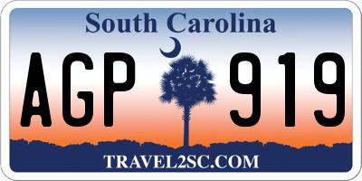 SC license plate AGP919