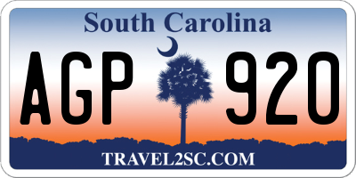 SC license plate AGP920