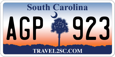 SC license plate AGP923