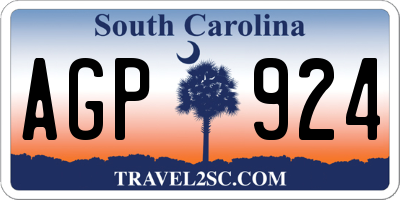 SC license plate AGP924