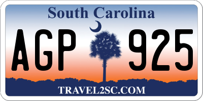 SC license plate AGP925