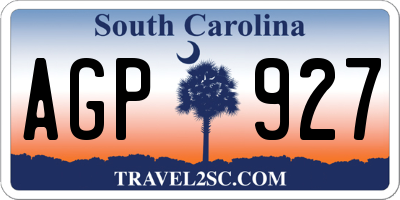 SC license plate AGP927