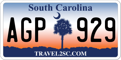 SC license plate AGP929