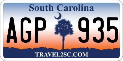 SC license plate AGP935