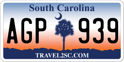 SC license plate AGP939