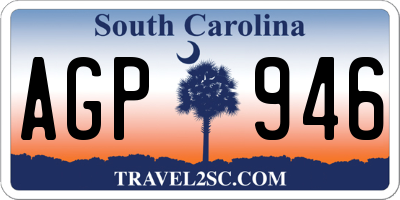 SC license plate AGP946