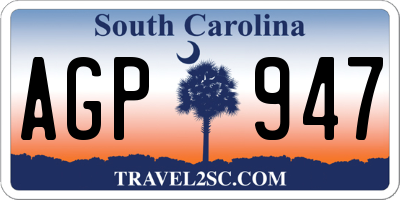 SC license plate AGP947