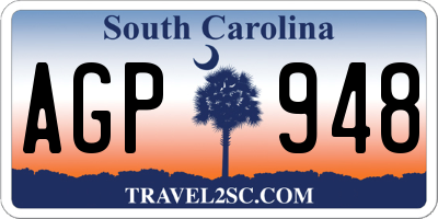 SC license plate AGP948
