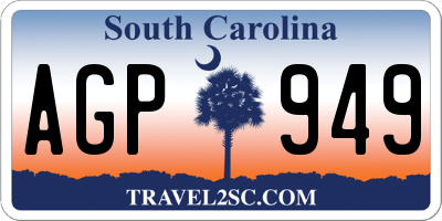SC license plate AGP949