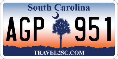 SC license plate AGP951