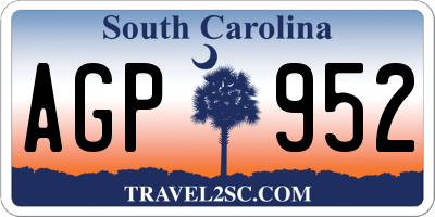 SC license plate AGP952