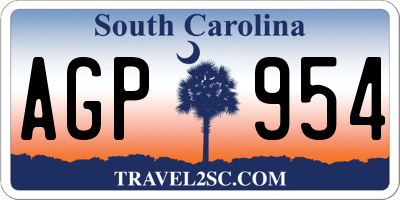 SC license plate AGP954