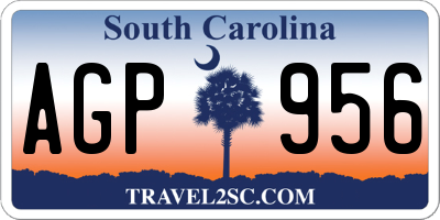 SC license plate AGP956
