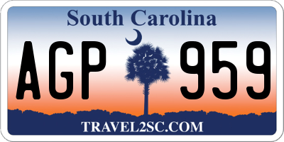 SC license plate AGP959