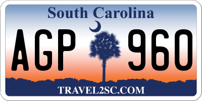 SC license plate AGP960