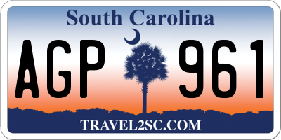 SC license plate AGP961