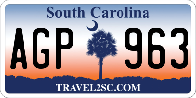 SC license plate AGP963