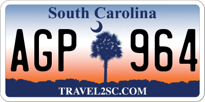 SC license plate AGP964