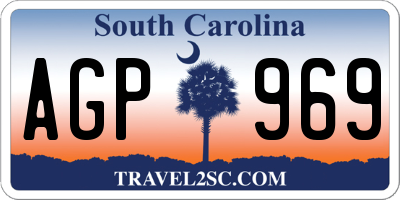 SC license plate AGP969