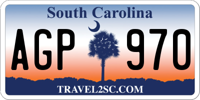 SC license plate AGP970