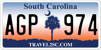 SC license plate AGP974