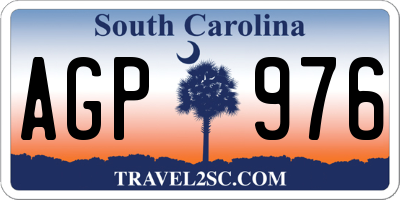 SC license plate AGP976