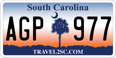SC license plate AGP977