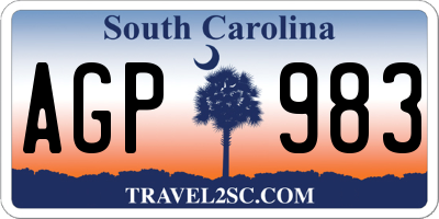 SC license plate AGP983
