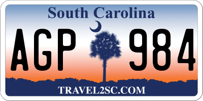 SC license plate AGP984