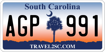 SC license plate AGP991