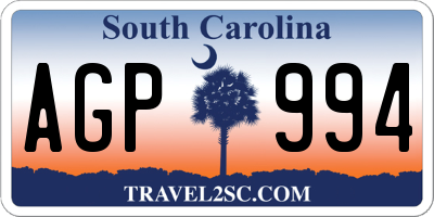 SC license plate AGP994