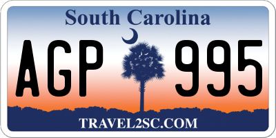 SC license plate AGP995