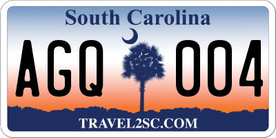 SC license plate AGQ004