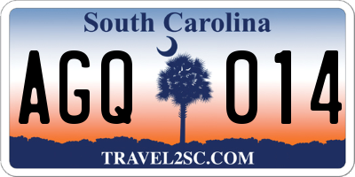 SC license plate AGQ014