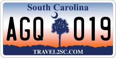 SC license plate AGQ019