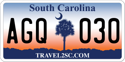 SC license plate AGQ030