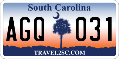 SC license plate AGQ031