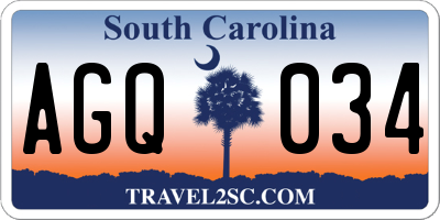 SC license plate AGQ034