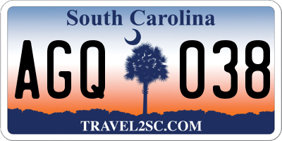 SC license plate AGQ038