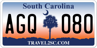 SC license plate AGQ080