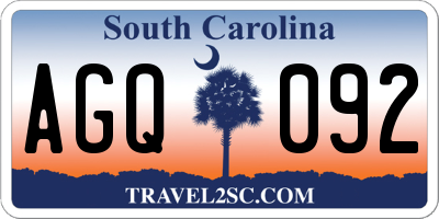 SC license plate AGQ092