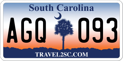 SC license plate AGQ093
