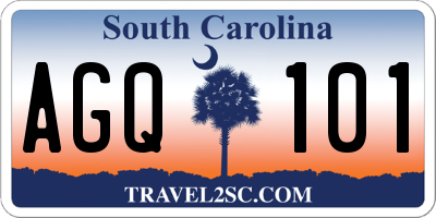 SC license plate AGQ101