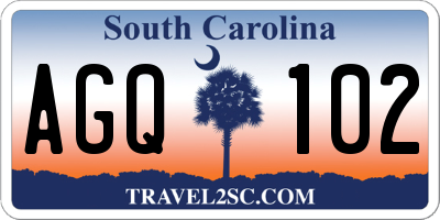 SC license plate AGQ102
