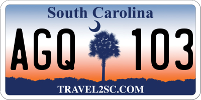 SC license plate AGQ103
